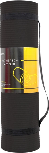 Набор Коврик спортивный Cornix NBR 183 x 61 x 1 см для йоги и фитнеса Black + Массажный ролик Cornix EVA 33 x 14 см (валик, роллер) Black (XR-0013+XR-0341) - изображение 5