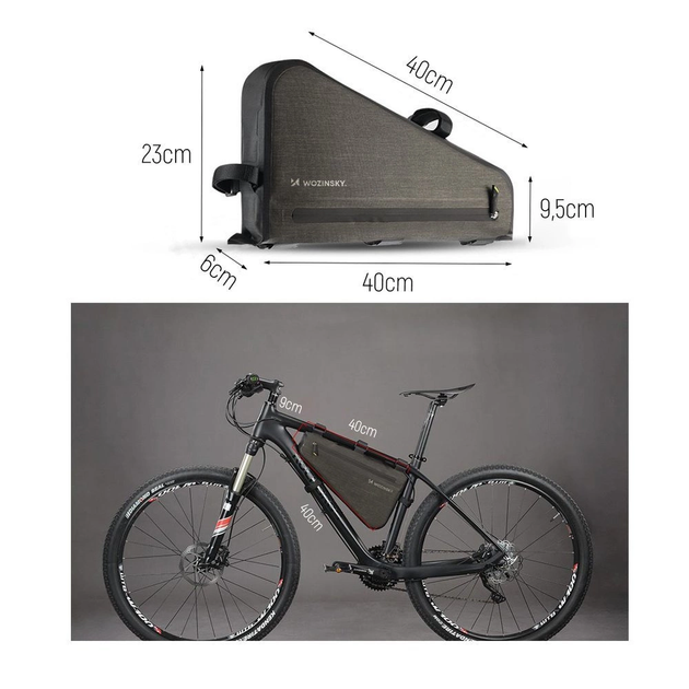 Велосумка Wozinsky WBB15BK на раму 3.5 л Grey (5907769300578) - зображення 4