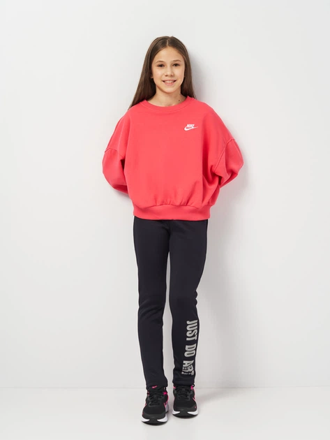 Підлітковий теплий світшот на флісі для дівчинки Nike Sportswear Club Fleece FZ9244-629 L Рожевий (197598828601) - зображення 3