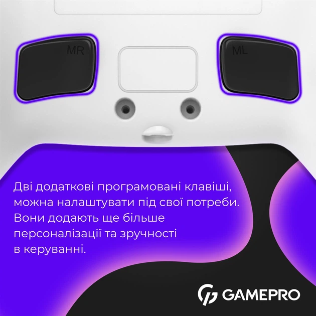Беспроводной геймпад GamePro GPS13W BT 5.3/USB (PC/iOS/Android/PS3/PS4) RGB White - изображение 7
