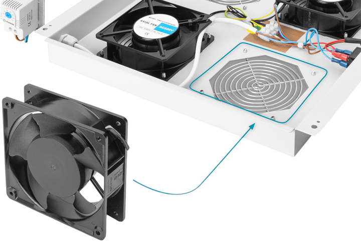 Вентилятор для серверних шаф Digitus DN-19 FAN Black - изображение 4