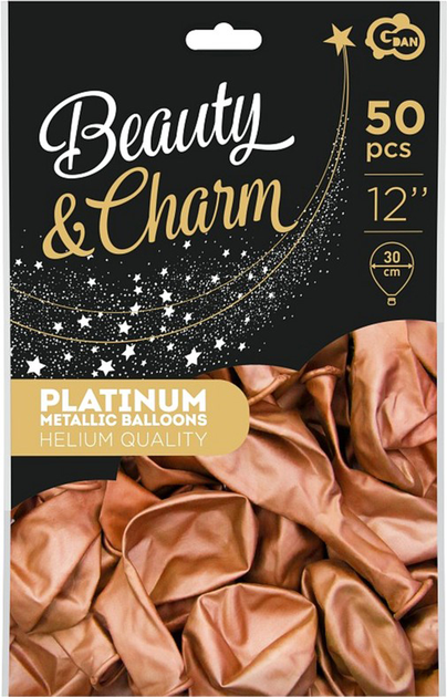 Повітряні кульки Godan Beauty & Charm Платина 30 см 50 шт Мідні (5902973132878) - зображення 1