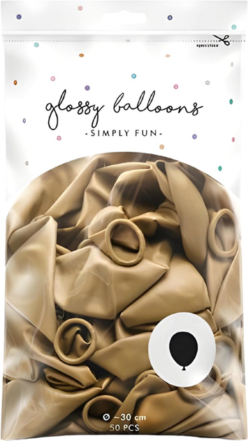 Balony PartyDeco Glossy 30 cm 50 szt Złote (5900779109933) - obraz 1