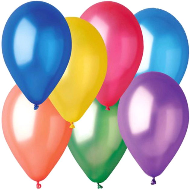 Balony Gemar Metaliczne GM110 30 cm 100 szt Różnokolorowe (8021886118216) - obraz 3