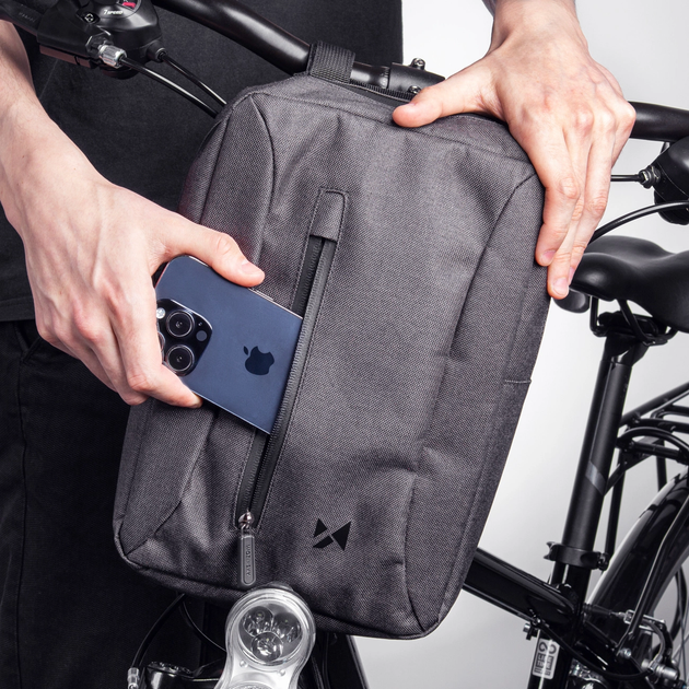 Torba rowerowa Wozinsky na kierownicę Grey (5907769308642) - obraz 4