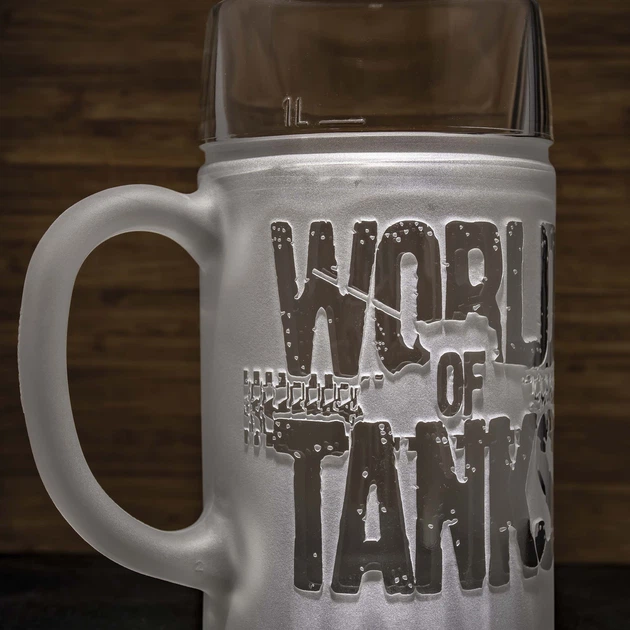 Пивной бокал с гравировкой World of Tanks Мир танков 1Л - изображение 2