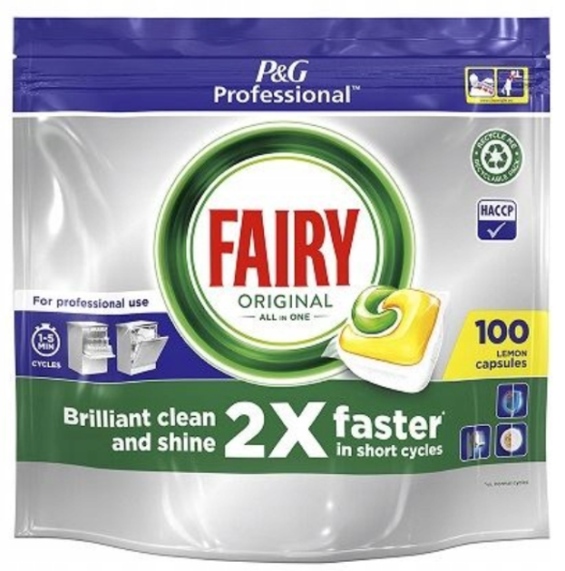 Kapsułki do zmywarek Fairy Original All In One Lemon 100 szt (8001090277107) - obraz 1