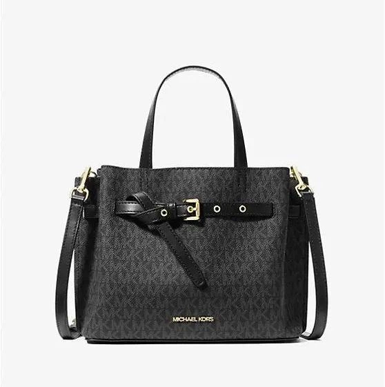 Женская сумка Michael Kors Emilia Small Logo Satchel черная