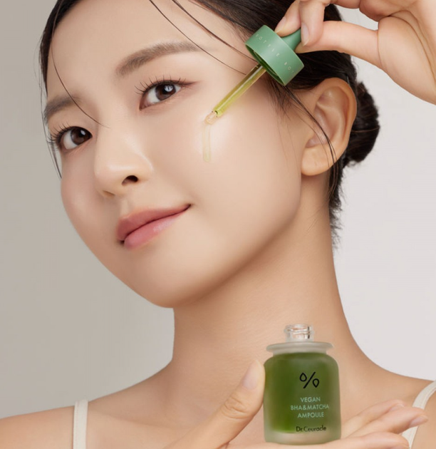Себорегулирующая ампула с BHA и матчей Dr.Ceuracle Vegan BHA & Matcha Ampoule 30ml - изображение 3