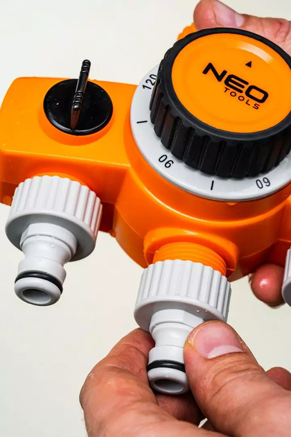 Rozdzielacz NEO Tools 2 wyjścia z blokadą, jedno z wyłącznikiemczasowym 15-750 (5907558464351) - obraz 7