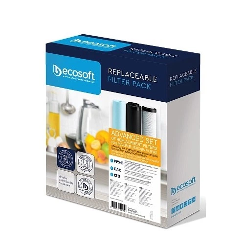 Комплект картриджей Ecosoft Premium 1-2-3 для фильтров обратного осмоса улучшенный 3шт. в упаковке (CHV3ECO) - изображение 4