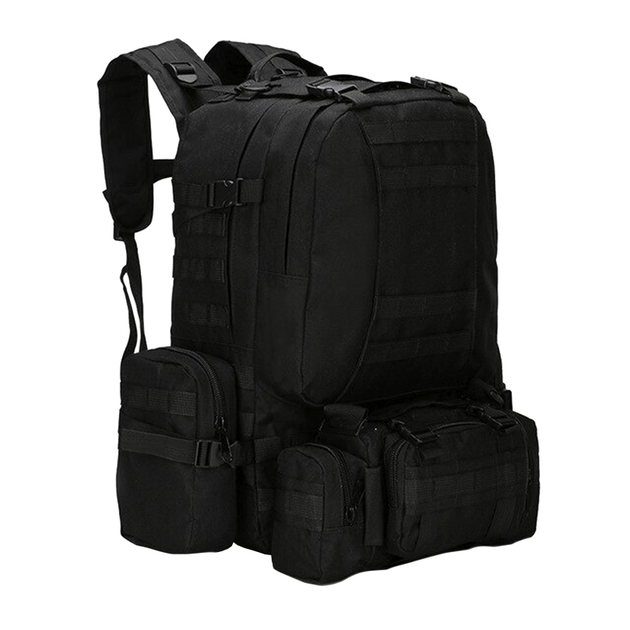 Рюкзак тактический +3 подсумка AOKALI Outdoor B08 75L Black - изображение 1