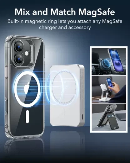Прозрачный чехол ESR Classic Hybrid Case (HaloLock) Clear для iPhone 16 (1A7670102) - изображение 4