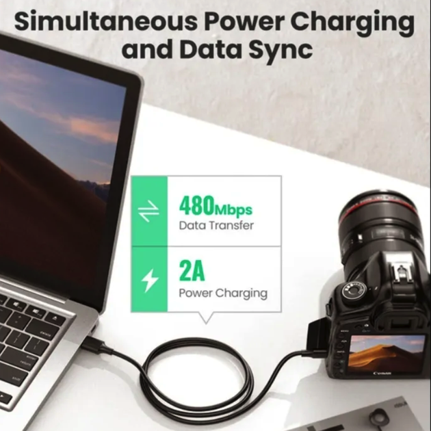 Перехідник UGREEN US132 USB 2.0 A Male to Mini 5 Pin Male Cable 1m (Black)(UGR-10355) (UGR-10355) - Фото 5 Перехідник UGREEN US132 USB 2.0 A Male to Mini 5 Pin Male Cable 1m (Black)(UGR-10355) (UGR-10355) - зображення 5