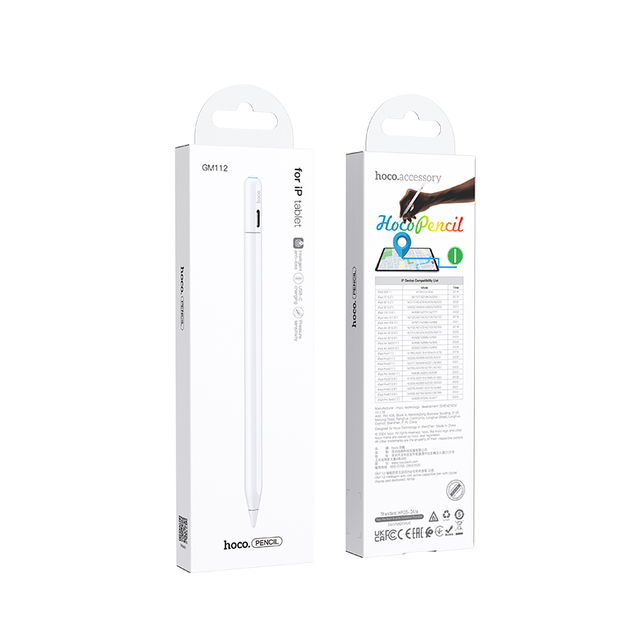 Стилус HOCO GM112 Intelligent anti-lost active capacitive pen with digital display pad dedicated White (6942007634588) - изображение 2
