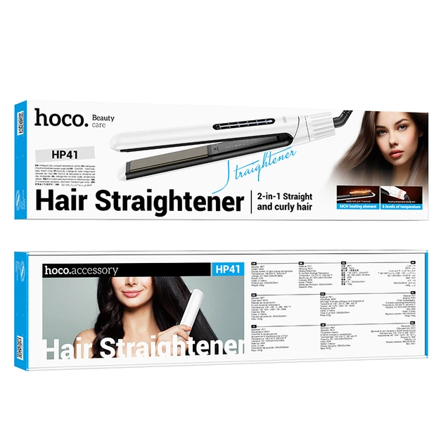 Плойка HOCO HP41 Straight and curly hair dual-purpose hair straightener(EU) White - Фото 10 Плойка HOCO HP41 Straight and curly hair dual-purpose hair straightener(EU) White - изображение 10