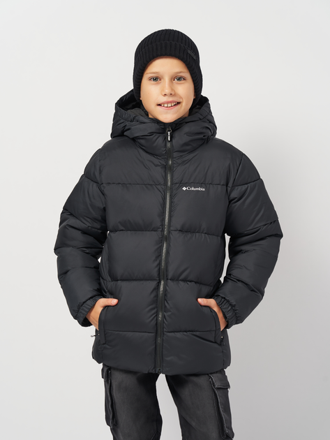 Подростковая зимняя стеганная куртка для мальчика Columbia Puffect Hooded Jacket 2096271-010 140-146 см Черная (990054823789_195981484083) - изображение 1