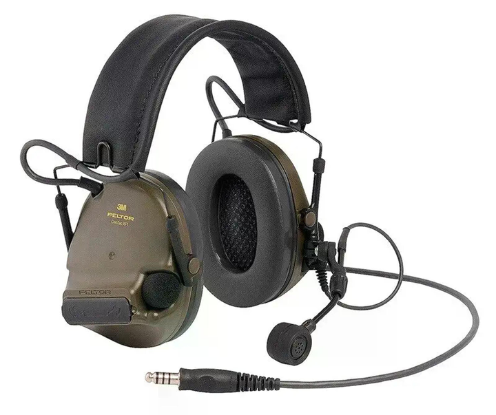 Активные тактические наушники 3M PELTOR ComTac XPI Headset, NATO (MT20H682FB-86), вертикальные с 1 аудиовыходом J11 NATO и микрофоном - изображение 1