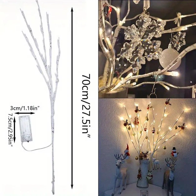 Гирлянда-ветка Brush light белая на батарейках - изображение 3