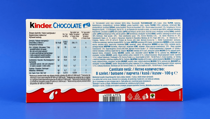 Набір Шоколад Молочний Kinder 10шт Chocolate 8 Pieces 100g - Фото 4 Набір Шоколад Молочний Kinder 10шт Chocolate 8 Pieces 100g - зображення 4