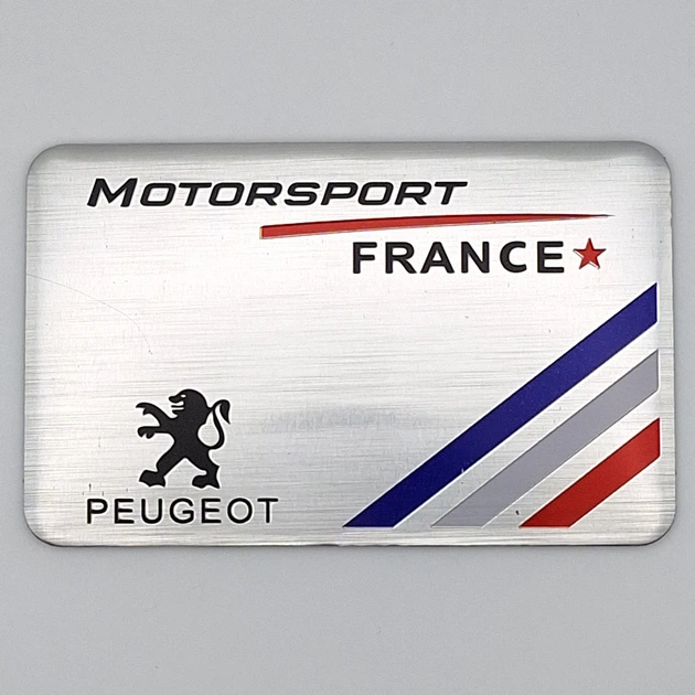 Емблема алюмінієва Peugeot Motorsport France 8,0*5,0 см - зображення 2