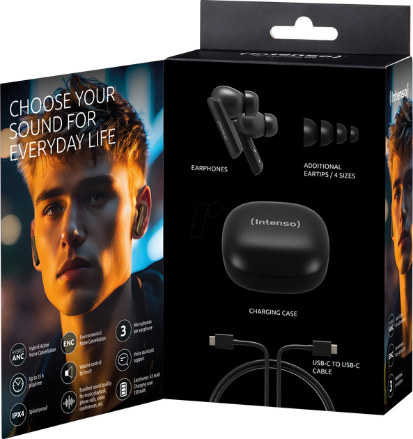 Słuchawki Intenso Buds Pro In-Ear T500HAE Black (4034303034567) - obraz 8