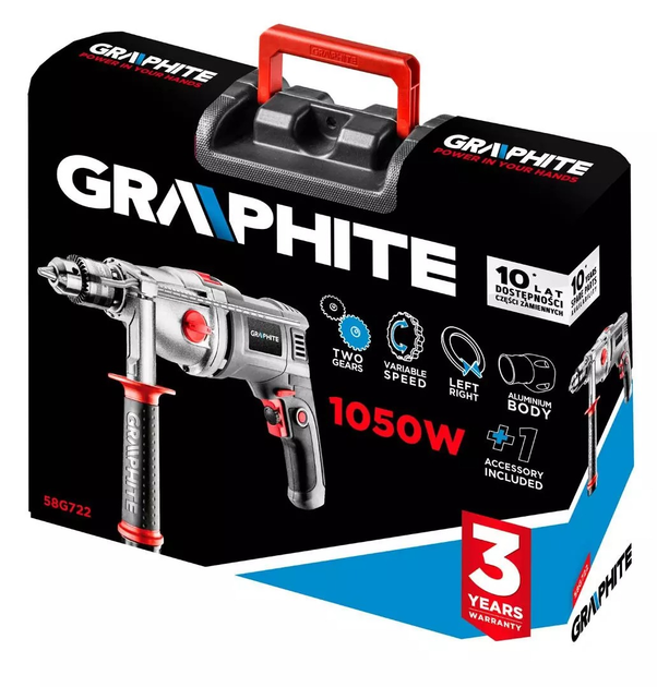 Перфоратор Graphite 13 мм 1050 Вт 58G722 (5902062024251) - зображення 3