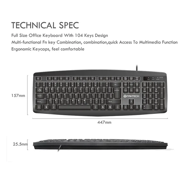Клавиатура с мышкой FANTECH KM-100 (чeрная) - изображение 5