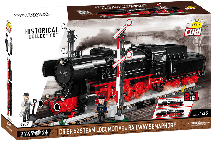 Конструктор Cobi Historical Collection DR BR 52 Steam Locomotive & Railway Semaphore 2747 деталей (5902251062873) - зображення 1