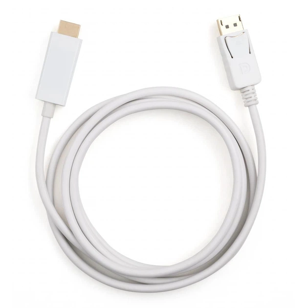 Кабель мультимедійний Display Port to HDMI 1.8m Vinga (VCPDPHDMI1.8WH) - Фото 2 Кабель мультимедійний Display Port to HDMI 1.8m Vinga (VCPDPHDMI1.8WH) - изображение 2