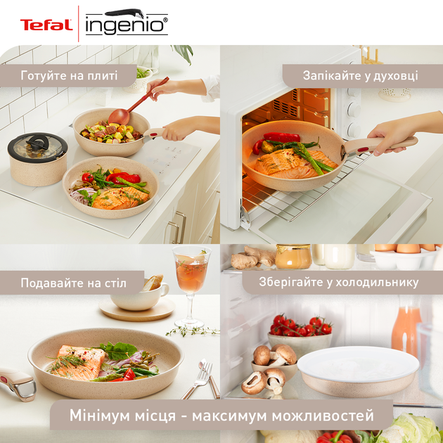 Набор сковородок со съемной ручкой Tefal Ingenio Delight (24 см, 28 см) (L7839043) - изображение 3