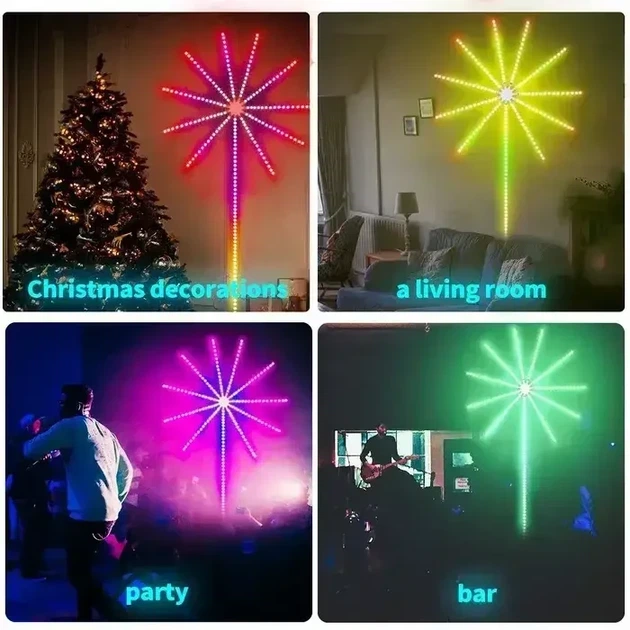 Гірлянда світлодіодна Феєрверк SFK-18 з Bluetooth керуванням та пультом ДК 156 LED RGB з музичною синхронізацією - зображення 8