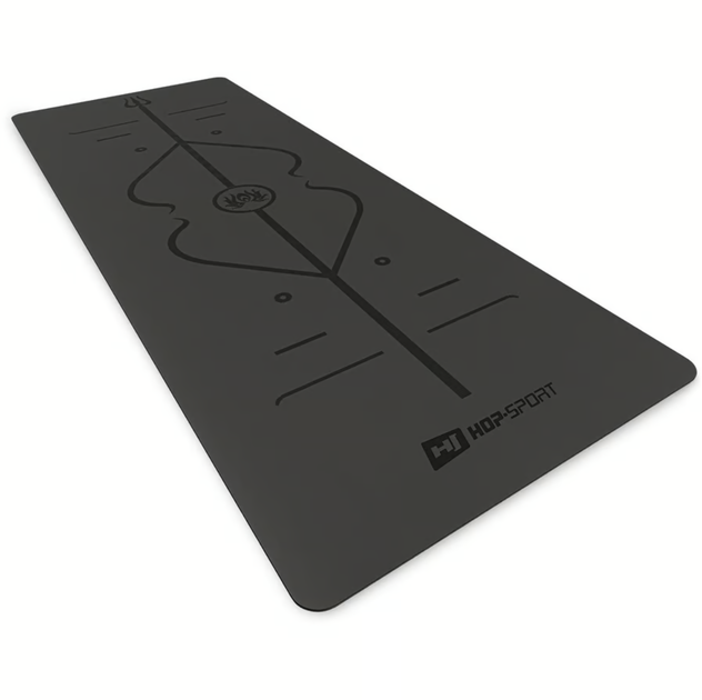 Йога-мат Hop-Sport PU 0,5см 183 x 68см HS-P005GM черный - изображение 3