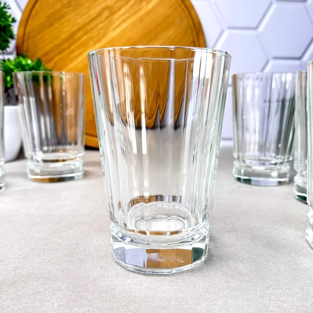 Набір високих склянок із кришталевого скла 360 мл 6 шт Cristal D`Arques Macassar - зображення 2