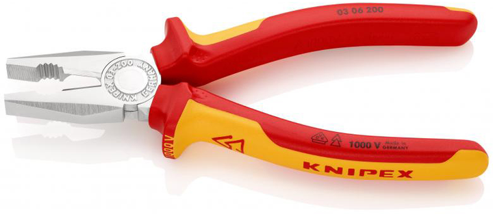 Плоскогубці Knipex комбіновані VDE 200 мм (03 06 200) - зображення 4