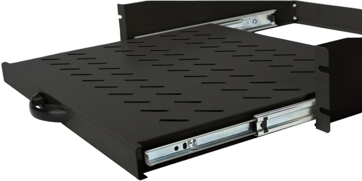 Półka do szafy serwerowej wysuwana Digitus DN-19 TRAY-2-450-SW Extendible rack shelf 2U 48.3 cm 19" Black (4016032444220) - obraz 3