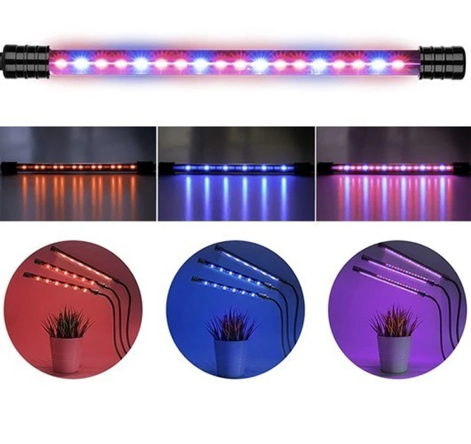 Гибкая светодиодная Фитолампа Grow Light 8075 для выращивания комнатных растений полный спектр фитосветильник для комнатных цветов, рассады, орхидей на 3 лампы USB 0041583 - изображение 7
