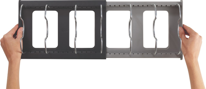 Organizer na naczynia i pokrywki Joseph Joseph DrawerStore rozsuwany 14.7 x 20.4 x 30.6 - 56 cm Szary (5028420002911) - obraz 6