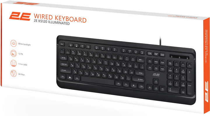 Клавіатура дротова 2E KS120 USB Black (2E-KS120UB_UA) - зображення 7