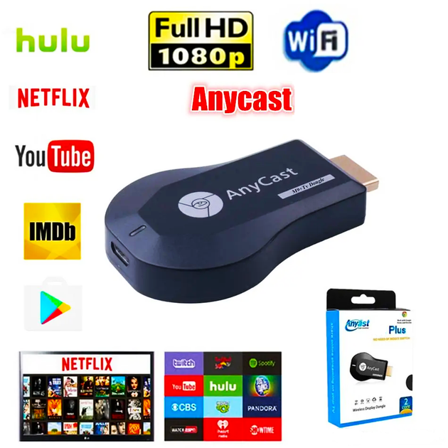 Медіаплеєр HDMI із вбудованим Wi-Fi модулем Miracast AnyCast M9 Plus - Фото 1 Медіаплеєр HDMI із вбудованим Wi-Fi модулем Miracast AnyCast M9 Plus - зображення 1