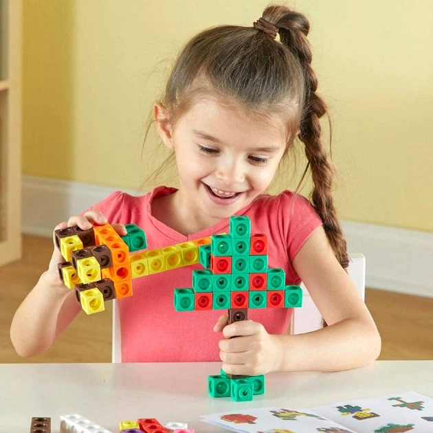 Конструктор Learning Resources MathLink Cubes Big Builders LER9291 200 деталей (0765023092912) - Фото 8 Конструктор Learning Resources MathLink Cubes Big Builders LER9291 200 деталей (0765023092912) - изображение 8