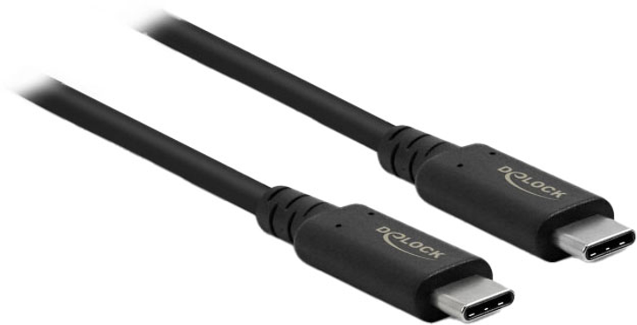 Kabel koncentryczny Delock USB4 Gen 3x2 USB Type-C męski > USB Type-C męski Black 0.8 m (4043619869794) - obraz 1