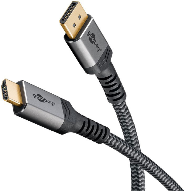 Kabel Goobay Plus DisplayPort do HDMI 4K 60 Hz Gray 3 m (4040849652707) - obraz 3