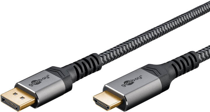 Кабель Goobay Plus DisplayPort до HDMI 4K 60 Гц Gray 5 м (4040849652714) - зображення 3