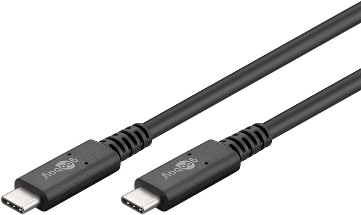 Kabel Goobay USB 4.0 Gen 3x2 Wtyk USB-C - Wtyk USB-C 100 W Black 1 m (4040849602009) - obraz 1
