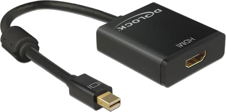 Adapter Delock mini DisplayPort 1.2 męski do HDMI żeński 4K aktywne Black 0.2 m (4043619626113) - obraz 1