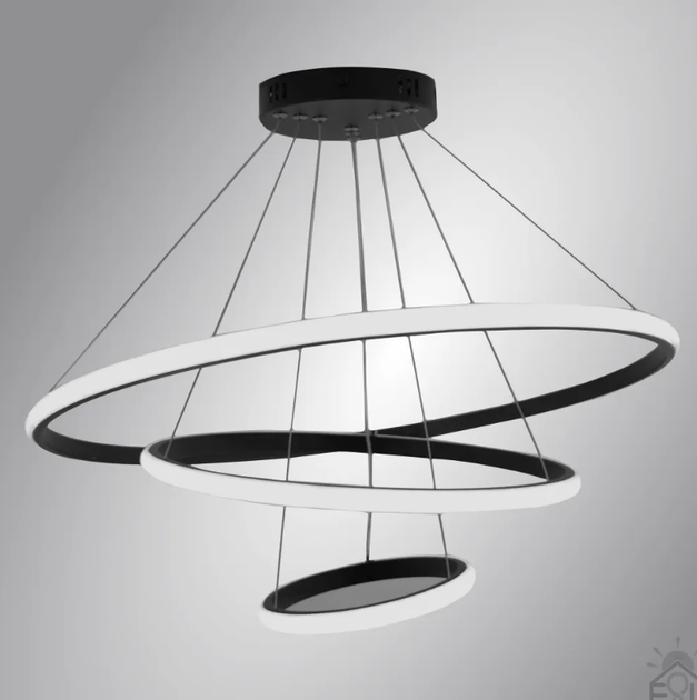 Світлодіодна люстра LATTE 75W 3R-ON/OFF-600x1100-BLACK/WHITE-220-IP20 - зображення 3