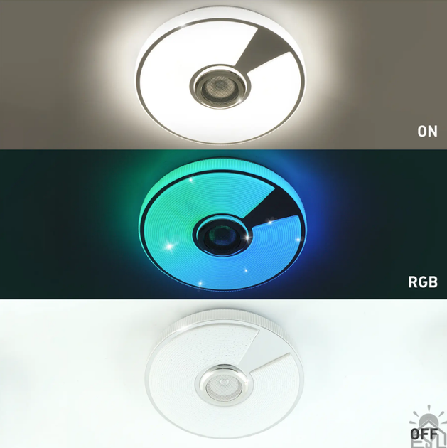 Музична світлодіодна люстра SONG RGB 60W R- SMART-380×70-WHITE/CHROME/SHINY-220-IP20 - зображення 2