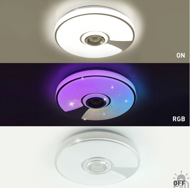 Музична світлодіодна люстра SONG RGB 60W R- SMART-380×70-WHITE/CHROME/SHINY-220-IP20 - зображення 8
