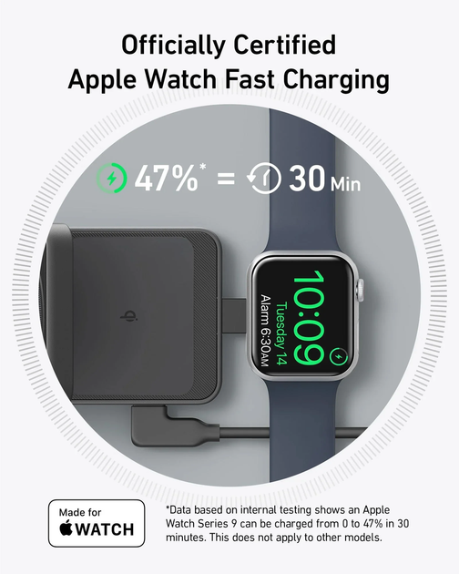 Зарядний пристрій Anker MagGo Wireless Charging Station 3-in-1 15W для iPhone (2000139) - Фото 4 Зарядний пристрій Anker MagGo Wireless Charging Station 3-in-1 15W для iPhone (2000139) - зображення 4